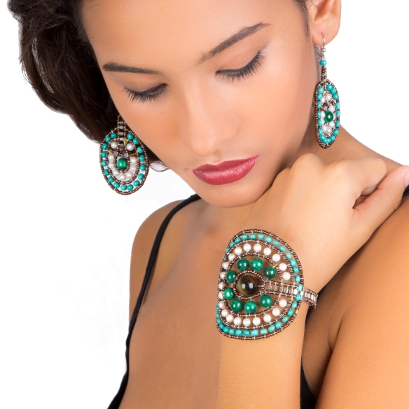 ZIIO - Bracelet and earrings VENUS Blue